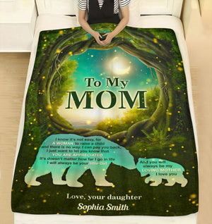 Loving Bear Mother I Love You, Mother's Day Gift, Mom Personalized Blanket, Gift For Mom - Blanket - GoDuckee