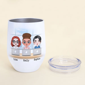 Sarcasm, Gossip & A Strong Hatred Of The Same People Made Us Friends - Personalized Coworker Friends Tumbler - Wine Tumbler - GoDuckee