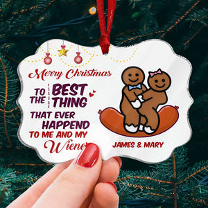 Merry Christmas To The Best Thing Naughty Couple Medallion Acrylic Ornament - Ornament - GoDuckee