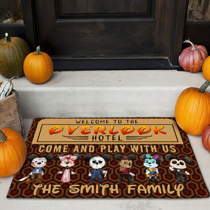 Horror Movie Characters, Welcome To The Overlook Hotel, Personalized Family Doormat - Doormat - GoDuckee
