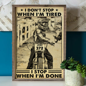 Personalized Motocross Poster - I Stop When I'm Done - Vintage - Poster & Canvas - GoDuckee