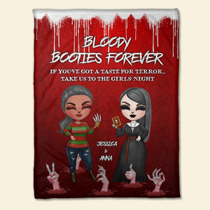 Bloody Booties Forever, Personalized Halloween Blanket Gift For Besties - Blanket - GoDuckee