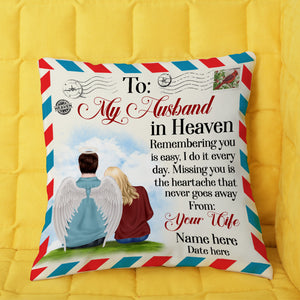 Personalized Memories Of Husband in Heaven, To my husband in heaven Custom Pillow - Pillow - GoDuckee