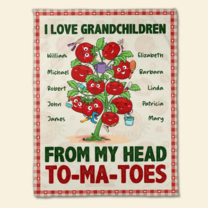 I Love GrandChildren From My Head- Gift For Grandparents- Personalized Blanket - Garden Grandparent blanket - Blanket - GoDuckee