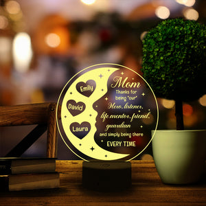 Mom For All The Times That I Forgot To Say Thank You - Personalized Led Night Light - Gift for Mom - Led Night Light - GoDuckee