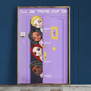 Personalized 4 Friends Dolls Poster - I'll Be There For You - Purple Friends Background - Poster & Canvas - GoDuckee