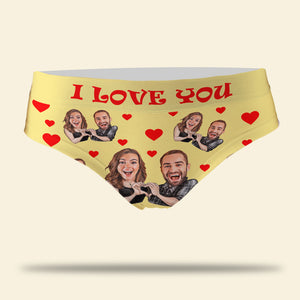 I Love You, Custom Couple Boxer Briefs Underwear, Gift For Couple, Heart Pattern - Boxer Briefs - GoDuckee