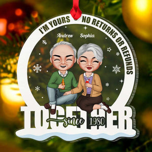 Elder Couple Together Personalized Custom Shape Ornament, Gift For Couple - Ornament - GoDuckee