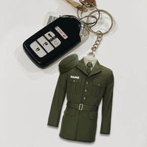 Military Uniform - Personalized Keychain - Military Gift - Keychains - GoDuckee