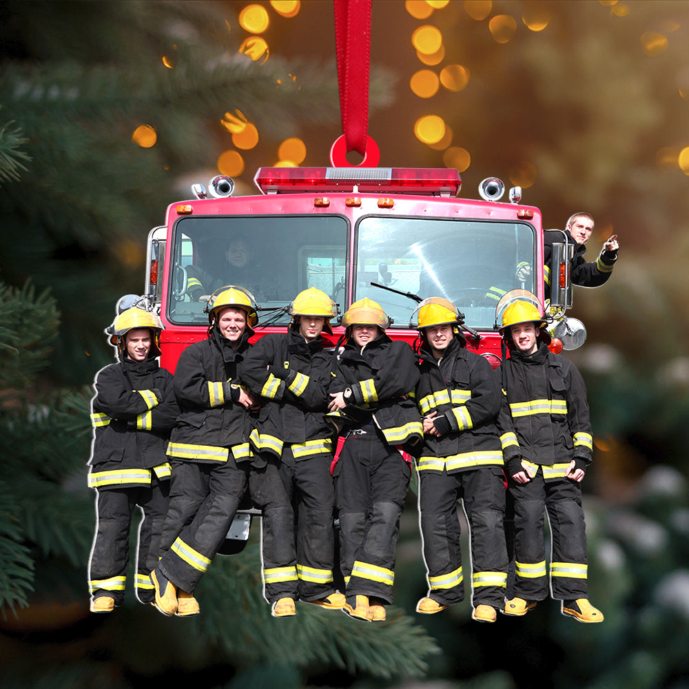 Custom Firefighter Photo Ornament, Christmas Tree Decor - Ornament - GoDuckee