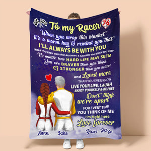 Personalized Racing Couple Blanket - To My Racer I'll Always Be With You - Blanket - GoDuckee