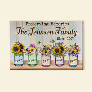 Preserving Memories Personalized Canvas Print, Gift For Family, Flower Family Canvas Print - Poster & Canvas - GoDuckee