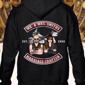 Personalized Biker Couple Shirts - Marriage Chapter - Shirts - GoDuckee