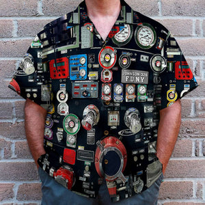 Personalized Firefighter Hawaiian Shirt Modern Fire Truck Water Pumping System - Hawaiian Shirts - GoDuckee