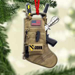 Military Tactical Christmas Stocking, Personalized Acrylic Ornament, Christmas Gift For Veteran & Soldier - Ornament - GoDuckee