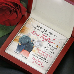 Couple I Had You & You Had Me - Personalized Love Knot Necklace- Gift for Couple - Old Couple Shoulder to Shoulder - Jewelry - GoDuckee