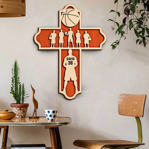 Basketball Player Insider A Cross - Personalized 3D Wood Art - Gift for Basketball Players - Wood Sign - GoDuckee