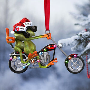 Cool Frog Wearing Sunglasses Personalized Christmas Ornament - Gift For Chopper Lover - Ornament - GoDuckee