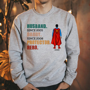 Husband Daddy Protector Hero Personalized Shirts, Gift For Fathers - Shirts - GoDuckee