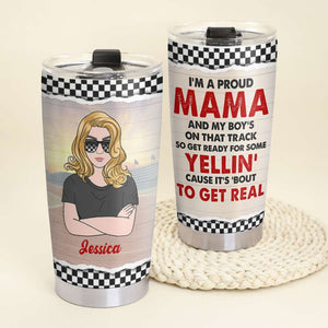 Personalized Racing Mama Tumbler - Get ready for some yellin' cause it's 'bout to get real - Tumbler Cup - GoDuckee