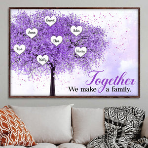 Personalized Purple Tree Of Life With Heart Poster - Together We Make A Family - Gift for Family - Poster & Canvas - GoDuckee