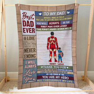 Best Dad Ever Personalized Blanket, Gift For Family - Blanket - GoDuckee