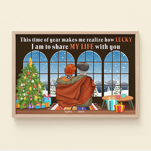 Old Couple How Lucky I Am To Share My Life With You, Personalized Canvas Print - Poster & Canvas - GoDuckee