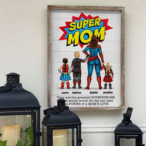 No One Can Beat Super Mom's Love, Personalized Canvas Poster, Mother's Day Gift For Mom - Poster & Canvas - GoDuckee