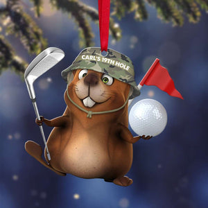 Gopher Playing Golf - Bushwood Country Club - Carl's 19th Hole - Personalized Christmas Ornament - Ornament - GoDuckee