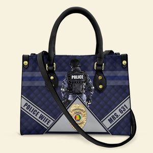 Police Badge With Custom State Seal Leather Bag, Gift For Wife - Leather Bag - GoDuckee