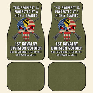 This Property Is Protected By A Highly Trained - Personalized Car Mats - Doormat - GoDuckee