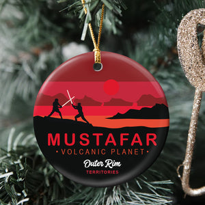 Personalized Planet Ceramic Ornament, Tatooine National Park Twice The Sun, Twice The Fun, Christmas Gift - Ornament - GoDuckee