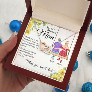 To My Amazing Mom- Gift For Mom-Personalized Interlocking Hearts Necklace- Mother's Day Interlocking Hearts Necklace - Jewelry - GoDuckee