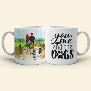 You, Me And The Dogs, Personalized Mug, Gift For Dog Lover Couple - Coffee Mug - GoDuckee