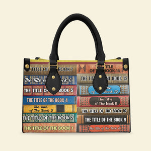 Custom Book Titles Personalized Book Leather Bag Gift For Book Lovers - Leather Bag - GoDuckee