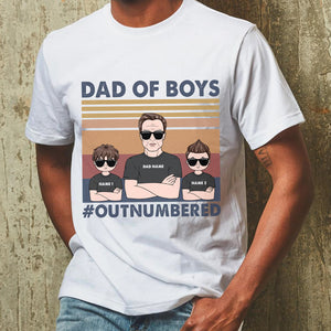 Personalized Gift For Dad of girls Dad of boys #OUTNUMBERED Custom Shirts - Shirts - GoDuckee