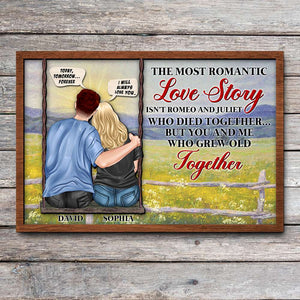 The Most Romantic Love Story Is You And Me Who Grew Old Together, 2 Layers Wood Sign for Couple - Wood Sign - GoDuckee
