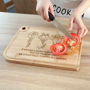 We Could Walk Forever In A Garden Personalized Cutting Board, Gift For Mom, Mom's Little Flowers Cutting Board, Mother's Day Gift - Home Decor - GoDuckee