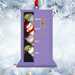 Cat Christmas Hello From The Cats - Personalized Christmas Ornament - Gift for Cat Lovers - Ornament - GoDuckee