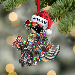 Hot Rod V8 Engine - Personalized Christmas Ornament - Gift For Drag Racer - Ornament - GoDuckee