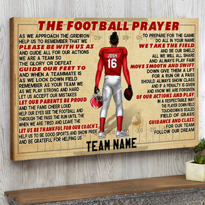 Personalized American Football Poster -The Football Prayer - Custom Team Name - Poster & Canvas - GoDuckee