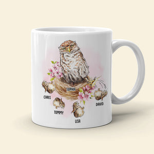 Thank You Mom For Teaching Us To Spread Our Wings - Funny Mom Bird Owl - Personalized Coffee Mug - Mother's Day Gift - Mother's Day Mug - Gift For Mom - Coffee Mug - GoDuckee