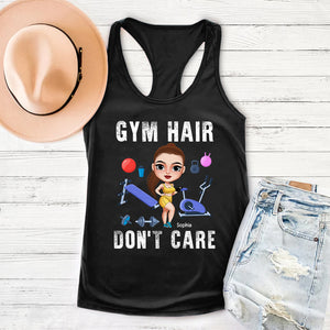 Gym Hair Don't Care, Personalized Shirt for Gym Girls - Shirts - GoDuckee