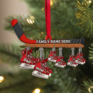 Personalized Ice Hockey Family Skates Ornament - Gift for Ice Hockey Lovers - Ornament - GoDuckee