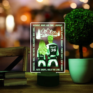Kickout Whip Air Time Loop Out - Personalized Led Night Light - Gift for Motocross Couple - Couple Shoulder to Shoulder - Led Night Light - GoDuckee
