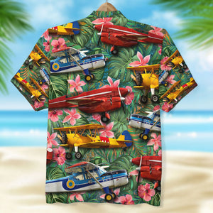 Custom Pilot Photo Hawaiian Shirt, Tropical Pattern - Hawaiian Shirts - GoDuckee
