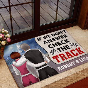 Personalized Racing Couple Doormat - If We Don't Answer Check The Track - Doormat - GoDuckee