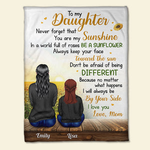 Mother & Daughter Sunflower Personalized Blanket, Gift For Family - Blanket - GoDuckee