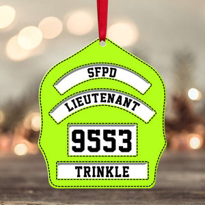 Firefighter Shield - Personalized Christmas Ornament - Gift for Firefighters - Ornament - GoDuckee