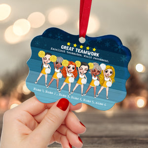 Cheerleader Great Teamwork - Would Recommend - Personalized Ornament - Gift for Cheerleader Team - Ornament - GoDuckee